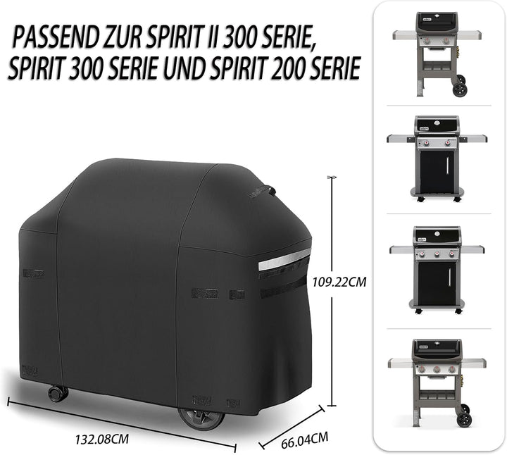129cm Grillabdeckung für Weber Spirit II 300& 200 Serie, 7139 Grill Abdeckung Heavy Duty & Wasserdic