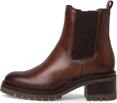 Tamaris Damen Chelsea Boots, Frauen Stiefeletten,TOUCHit-Fussbett 39 EU Braun Cognac, 39 EU Braun Co