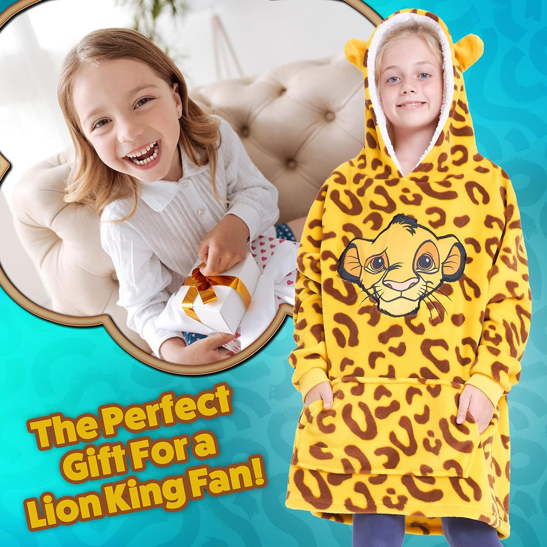 Disney Stitch Kapuzenpullover Mädchen, Übergrosse Hoodie Decke Kinder mit Sherpa-Kapuze und Kängurut