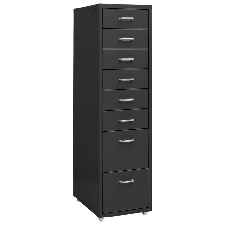 vidaXL Aktenschrank mit Rollen Rollcontainer Bürocontainer Schubladenschrank Büroschrank Metallschra