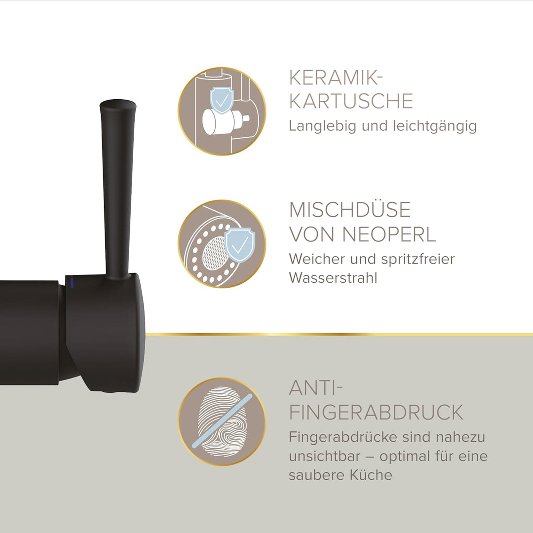 Lenz NOVA Küchenarmatur schwarz-matt 46070951