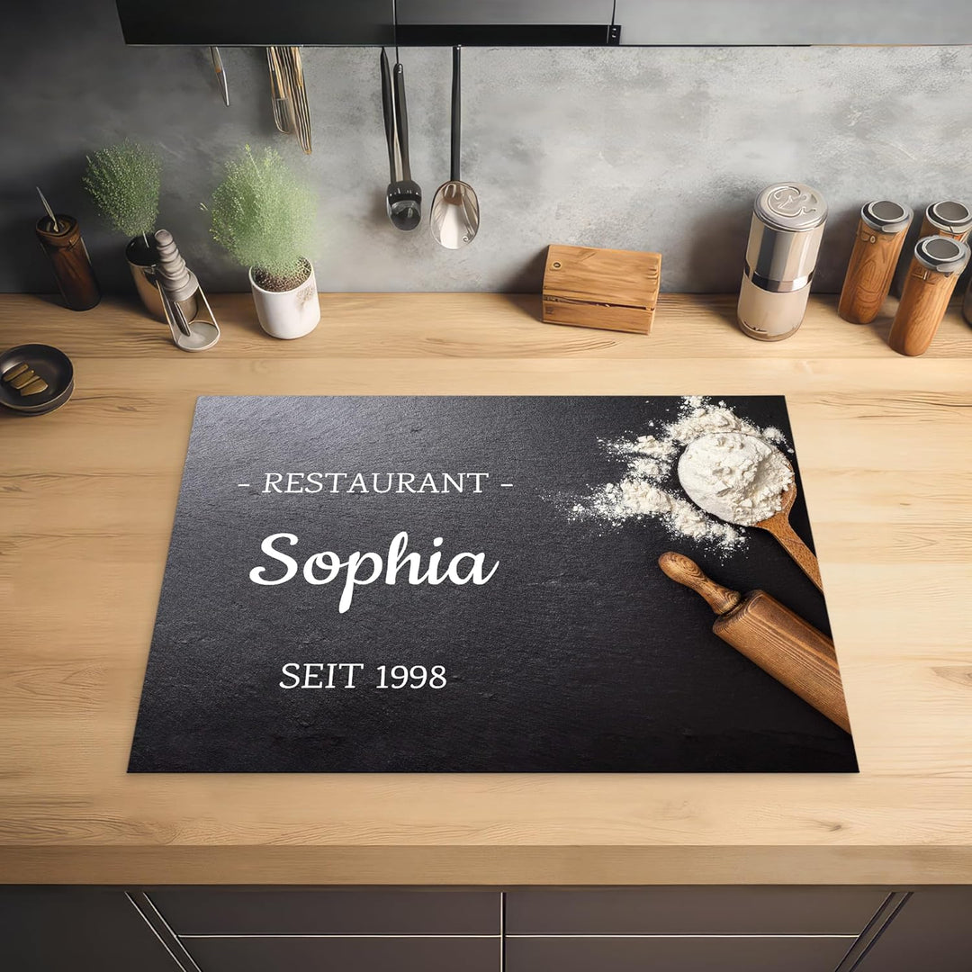 KitchenYeah© Herdabdeckplatte Personalisiert Einteilig Küche Abdeckplatte für Ceranfeld Abdeckung In