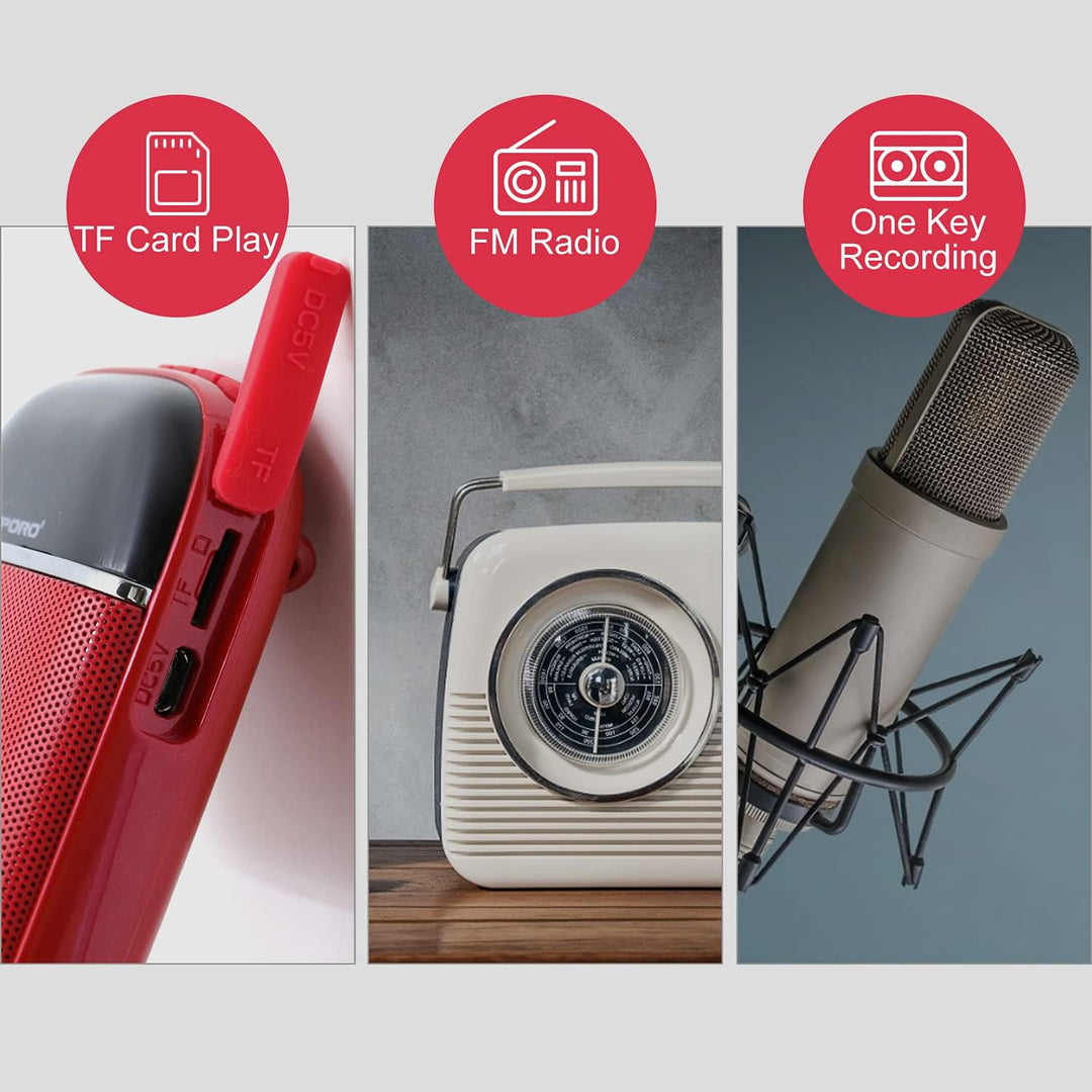 Tragbarer Bluetooth-Verstärker, Mini-Lautsprecher mit Mikrofon, wiederaufladbar, für Lehrer, Tourist