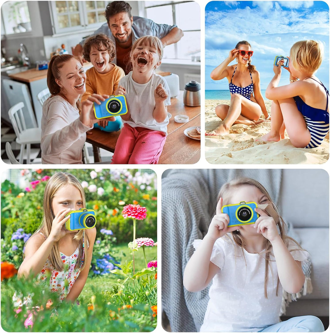 Kinderkamera, 3,5" Grosses Display |360°Rotierendes Zoomobjektiv | Kinder Kamera mit Selfies | LED-B