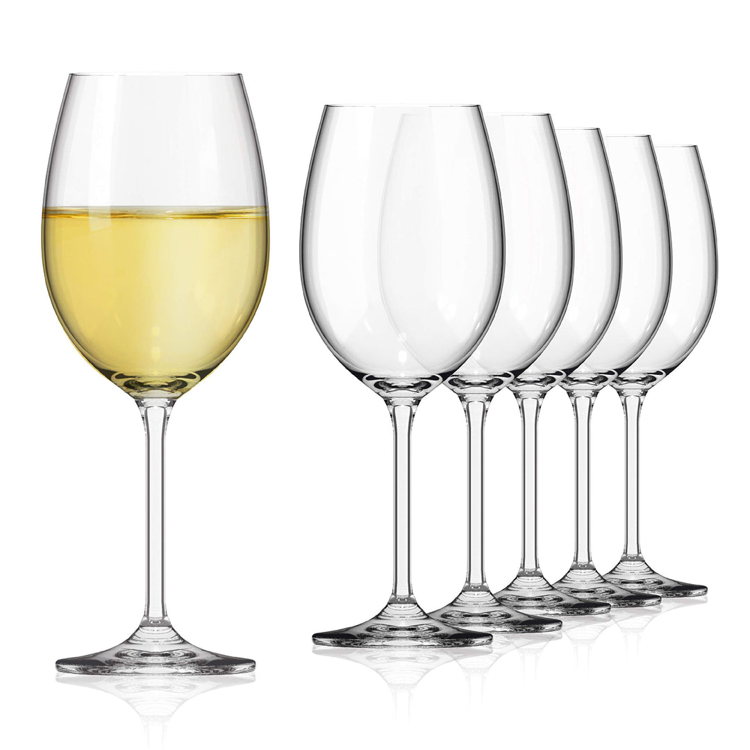 Sahm Weissweingläser 6er Set - 450 ml Weingläser Weisswein - Spülmaschinengeeignete Weissweingläser