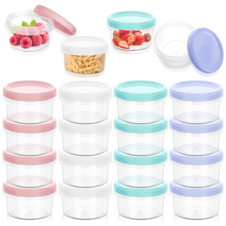 16-Pack Kleine Dosen mit Deckel Plastik, 200ML Wiederverwendbare Snackdose, Auslaufsichere Schraubve