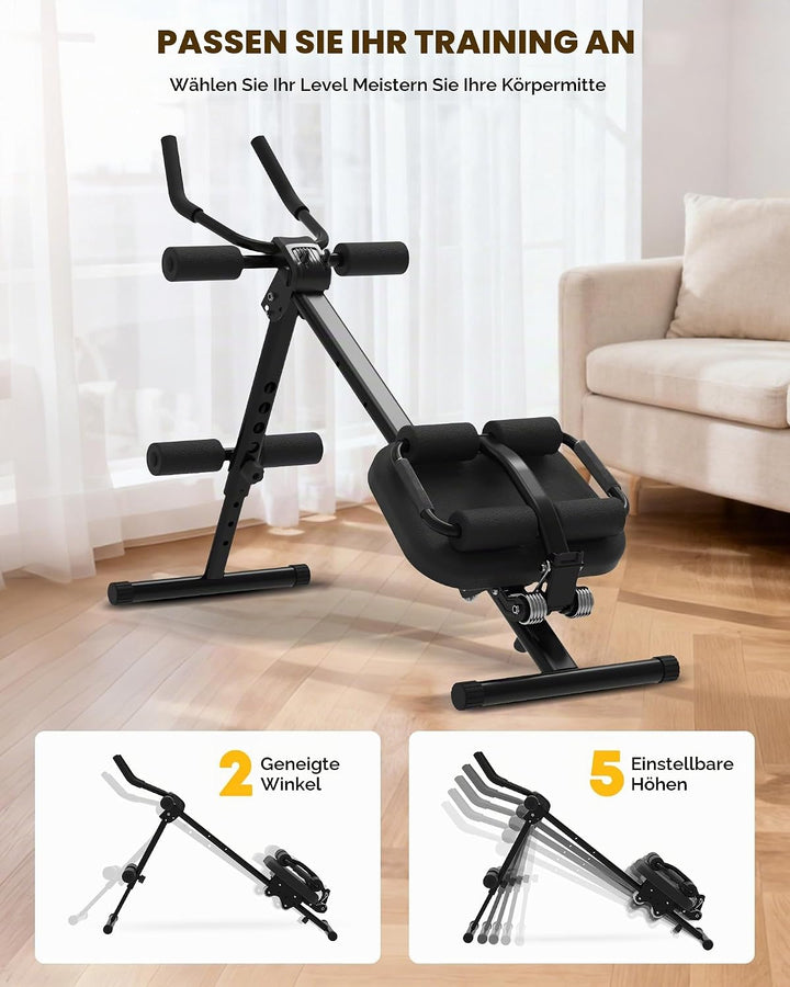 GuuG Bauchmuskeltrainer Bauchtrainer für Zuhause: Bauch Trainingsgerät Klappbar Bauchmuskeltraining