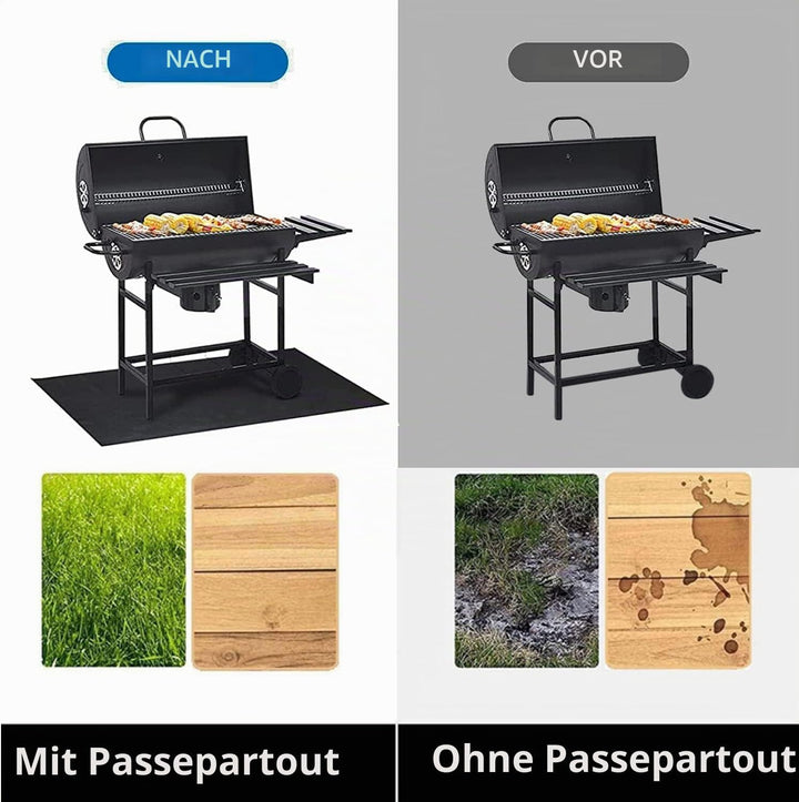 UBeesize Grillmatte Bodenschutz,122x178cm Feuerfeste Unterlage,Kaminmatte Grillteppich Bodenschutzma
