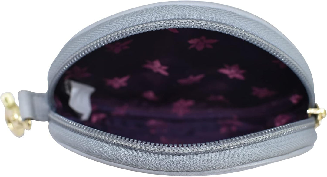 Anuschka Münzbeutel aus Echtleder, handbemalt, Rund - Floral Charm, Floral Charm