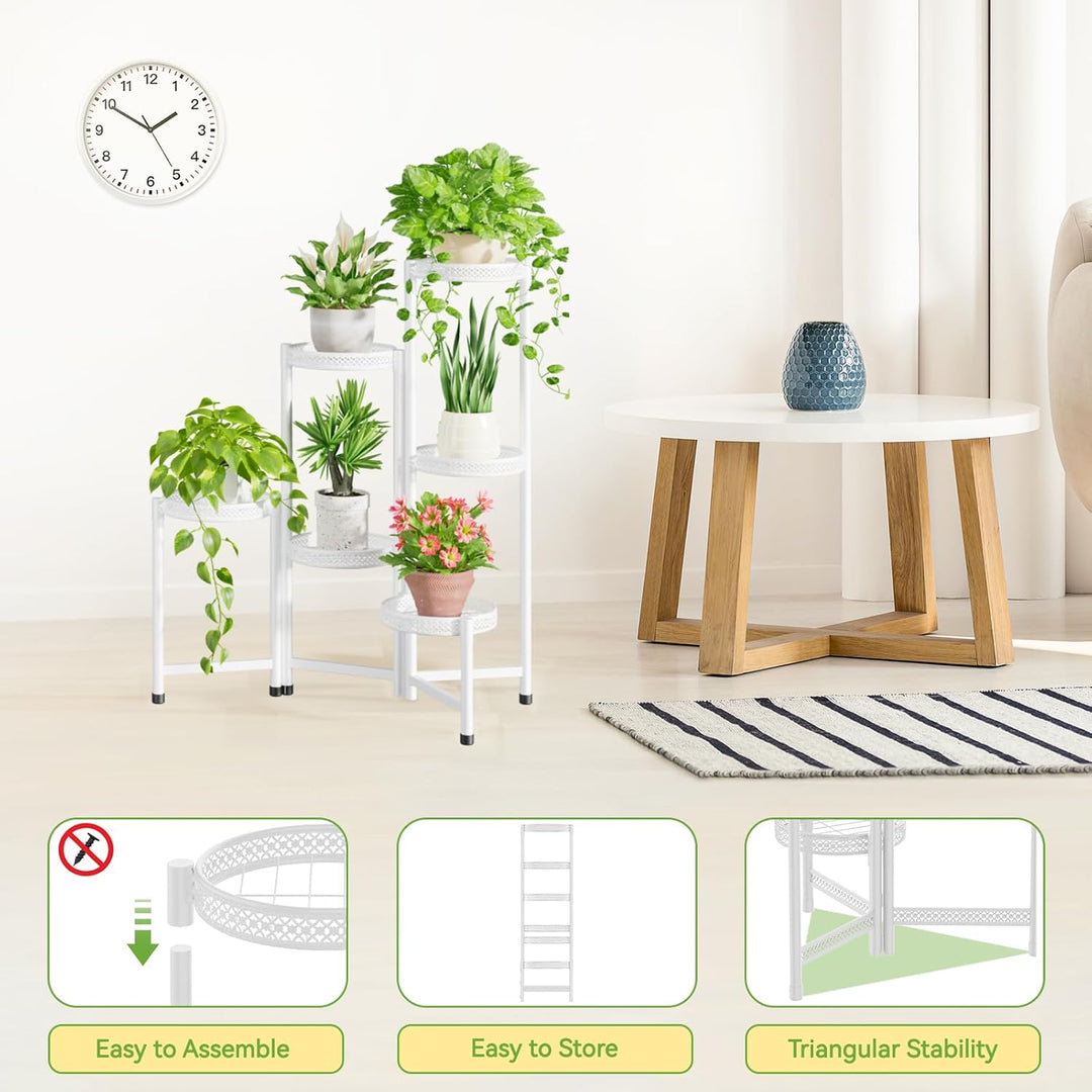 iDavosic.ly Pflanzenständer Metall mit 6 Etagen, Blumenständer Pflanzenregal Blumenregal Indoor Outd