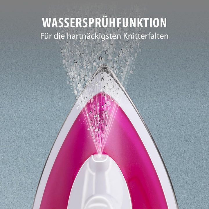 alpina Dampfbügeleisen - Dampfglätter 2000W - Bügeleisen mit Dampf- und Wassersprühfunktion - Einste