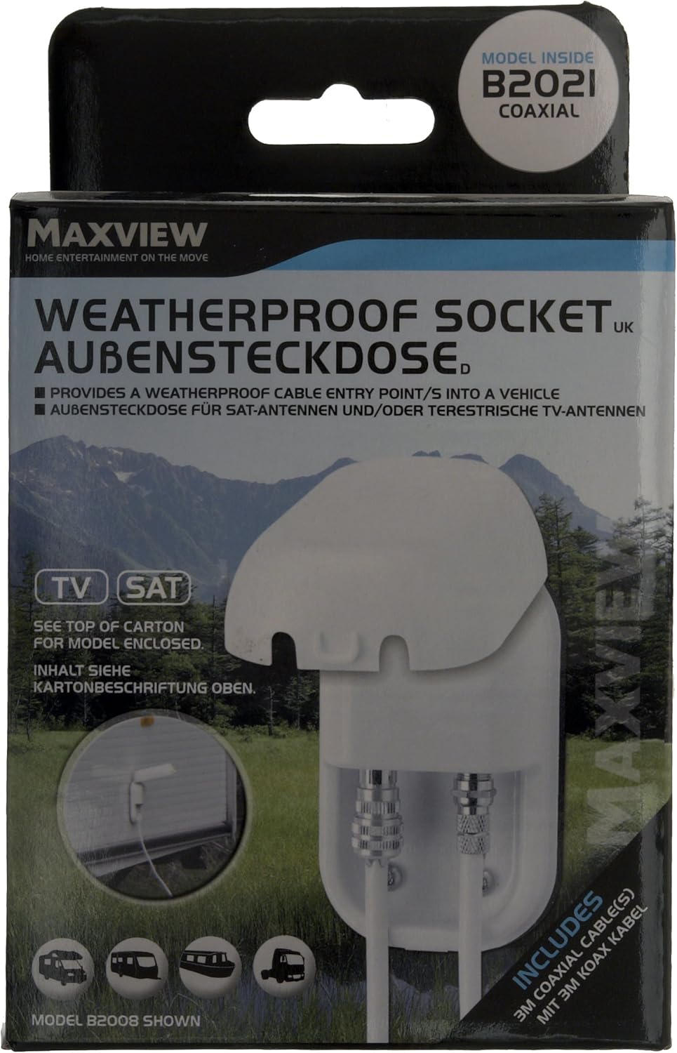 MaxView Single Weatherproof Socket - White