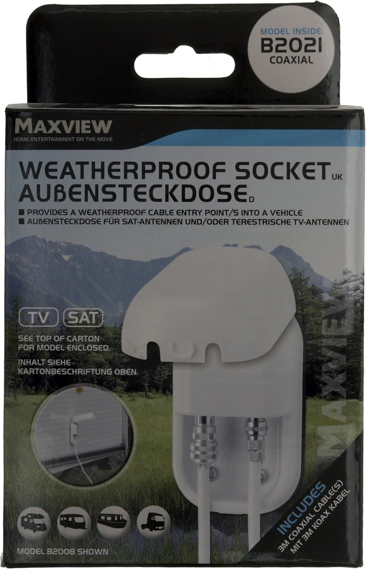 MaxView Single Weatherproof Socket - White