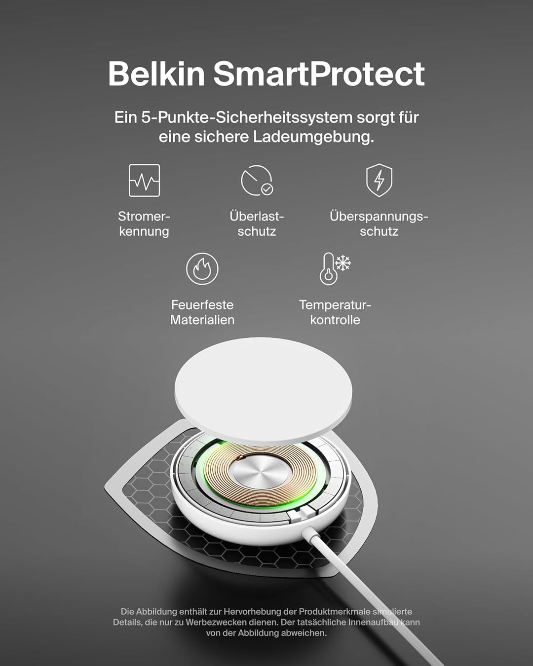 Belkin Magnetisches Kabelloses Ladegerät (15W) mit Ständer – zertifiziertes MagSafe Ladegerät, Qi2 L