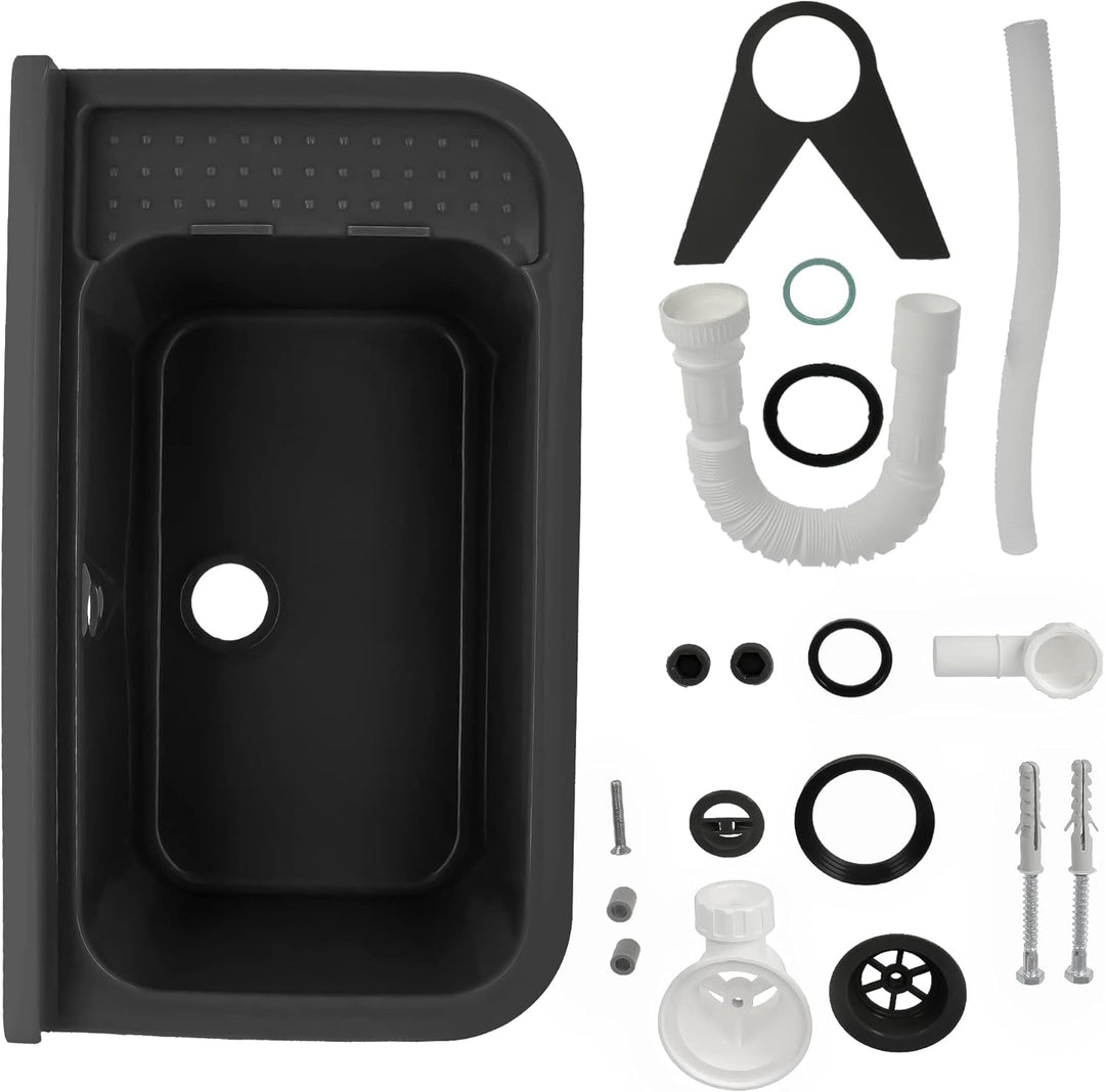 Instalguru Utility Waschbecken Regal Garten Garage Outdoor Indoor 50 cm x 34 cm x 21 cm Spülbecken S