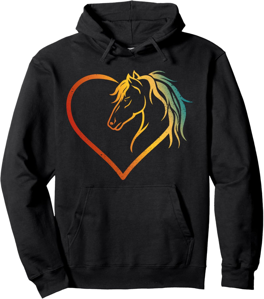 Herz mit Pferdekopf Pullover Hoodie