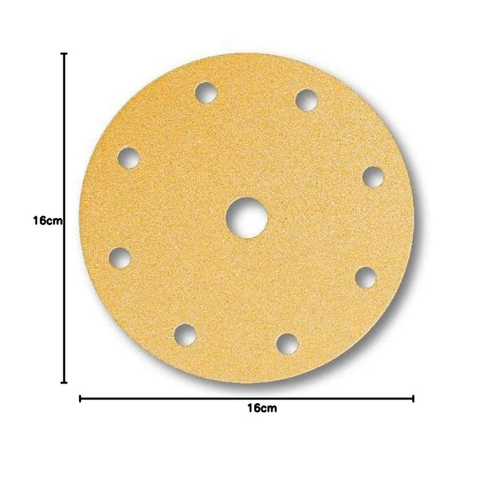 Mirka Gold Universal-Schleifpapier Ø 150mm Klett 9-Loch, Korn P60, 50 Stk/Zum Schleifen von Gips, Sp