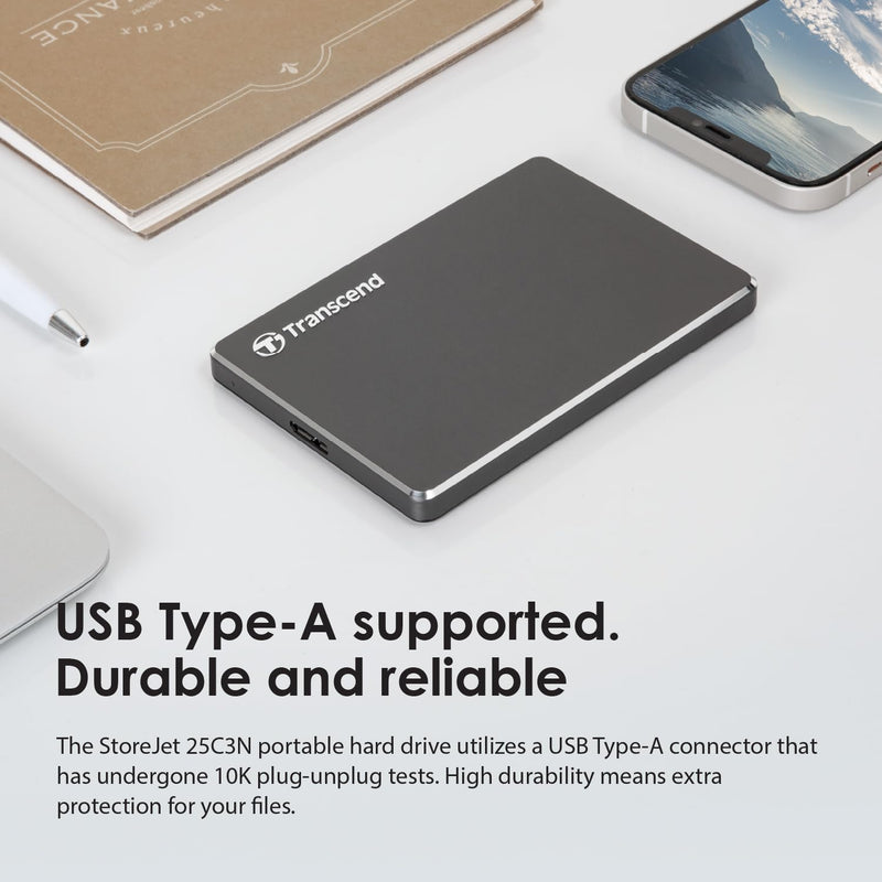Transcend 2TB USB 3.1 Gen 1 SJ25C3N StoreJet 25C3N externe Festplatte TS2TSJ25C3N, 2TB