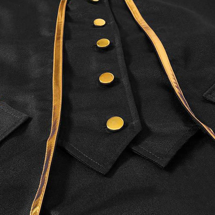Viktorianische Steampunk Jacke für Herren Vintage Gothic Piraten Slim Fit Frack Wikinger Renaissance