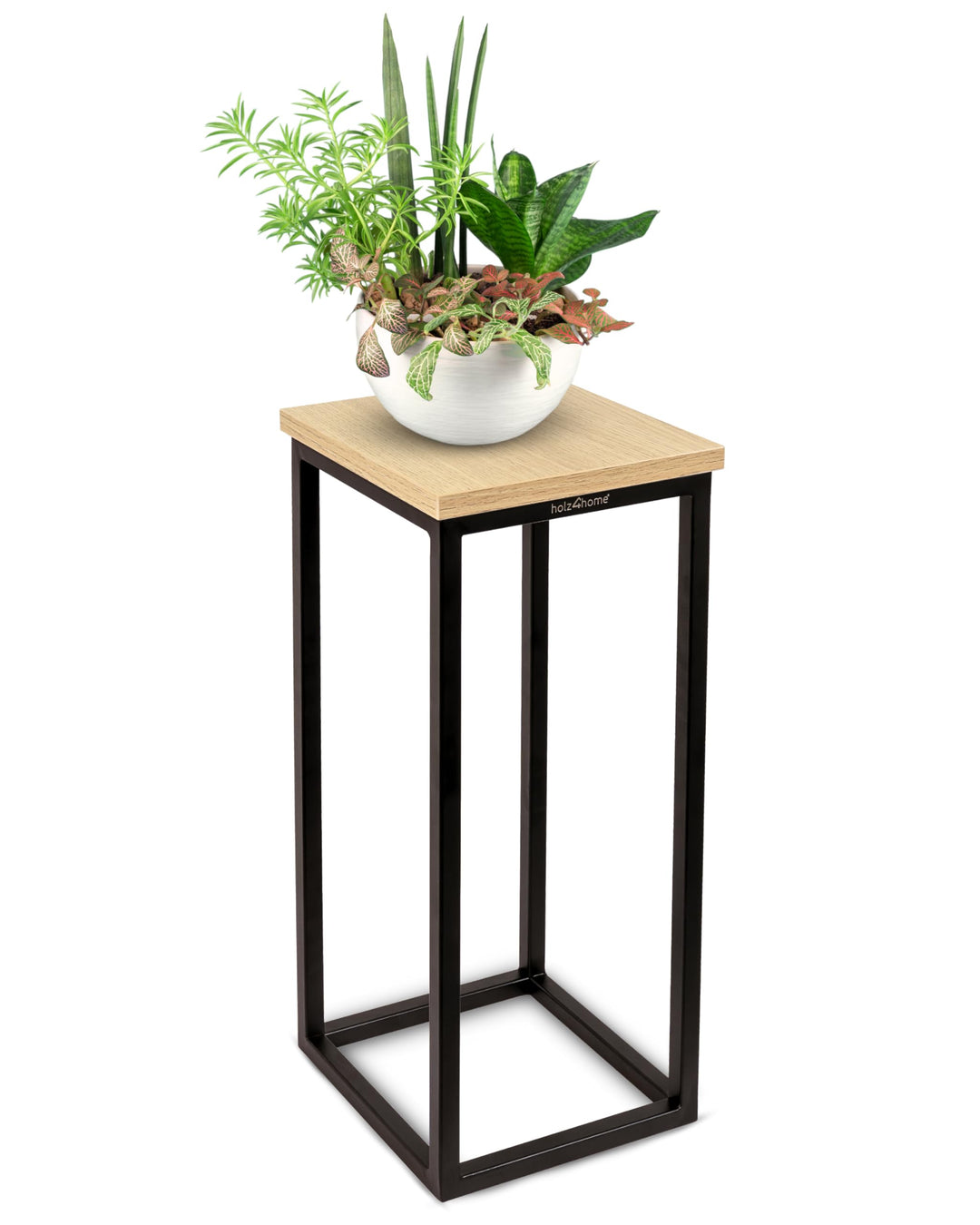 holz4home® Dekoständer aus MDF Eichenholz I Blumenständer Sonoma Eiche I Höhe: 50 cm I Dekosäule mit