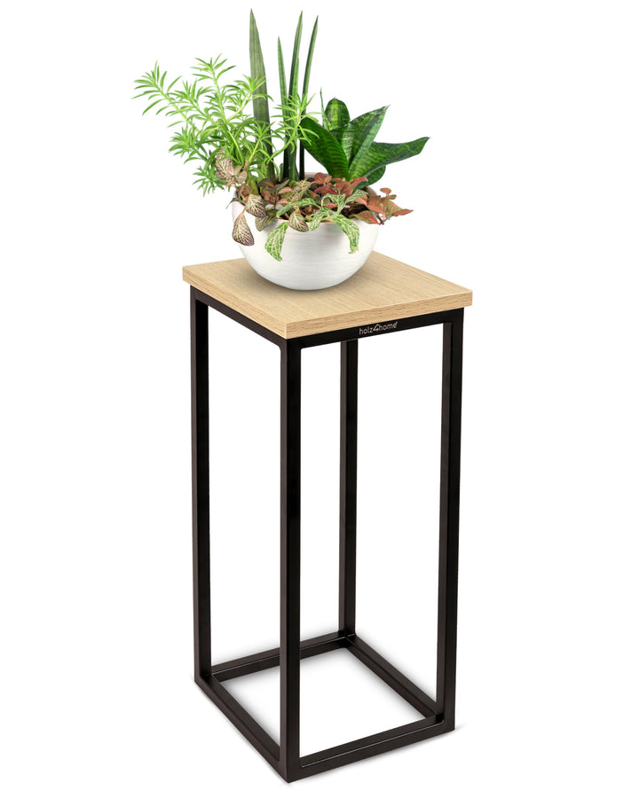 holz4home® Dekoständer aus MDF Eichenholz I Blumenständer Sonoma Eiche I Höhe: 50 cm I Dekosäule mit