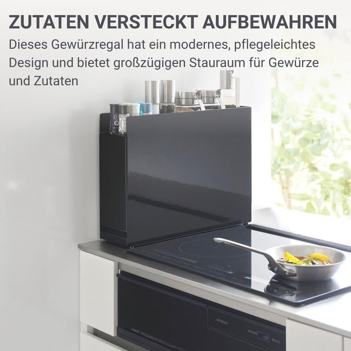 YAMAZAKI TOWER 6004 Verschiebbares Gewürzregal, Schwarz, Schwarz
