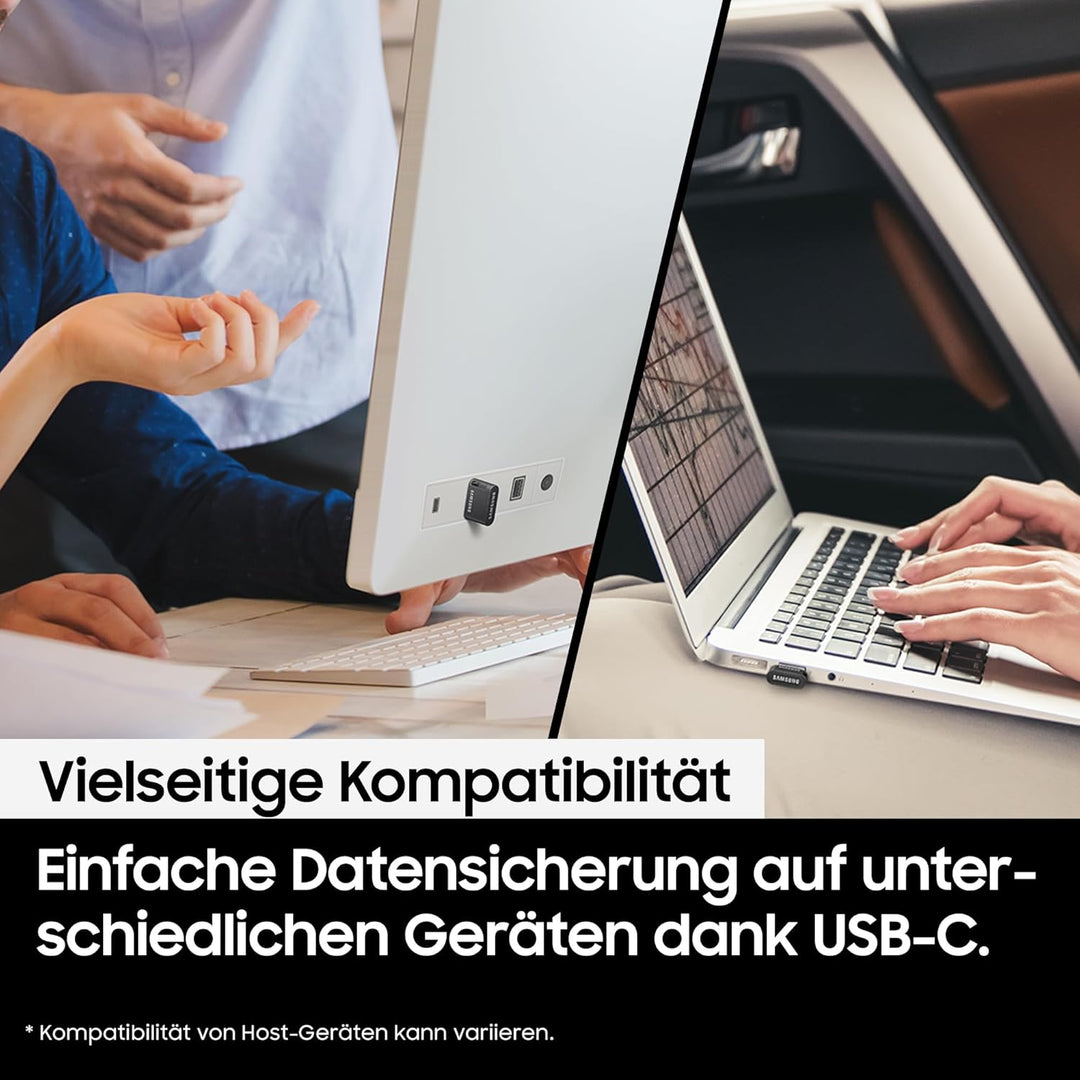 Samsung USB-Stick Typ-A FIT plus (MUF-256AB/APC), 256 GB, 400 MB/s Lesen, 110 MB/s Schreiben, kleine