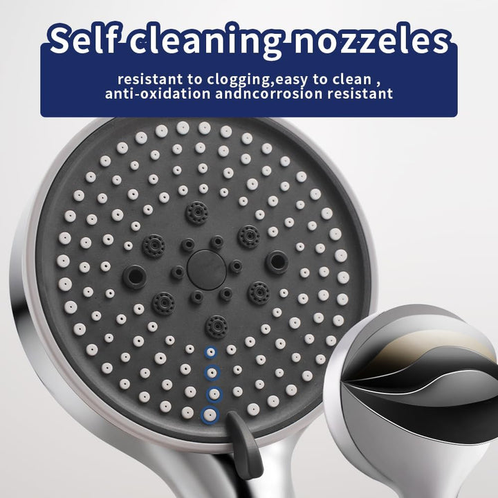 Hochdruck Duschkopf mit Schlauch 2m, wassersparender Handbrause mit 5 Strahlarten (Relaxation Versio