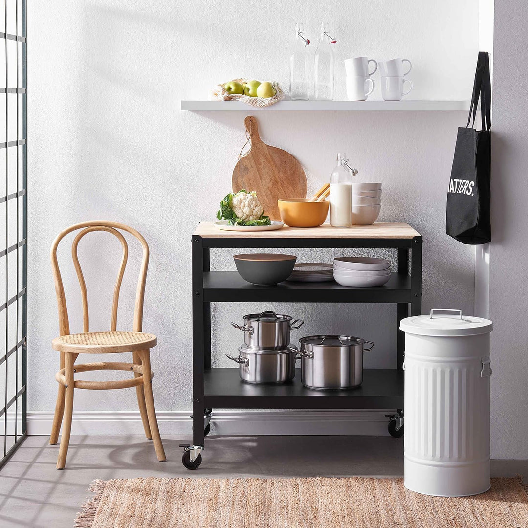 BUTLERS Retro Mülltonne Oskar 40l Mülleimer mit Deckel und Tragegriffen | Küche Abfalleimer ideal al