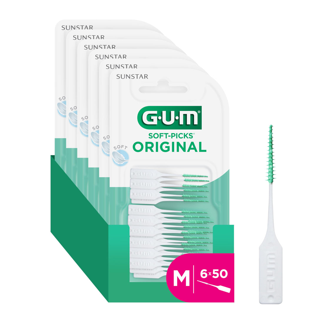 GUM SOFT-PICKS ORIGINAL Interdentalreiniger | Zahnreinigung Und Plaqueentfernung (M - 6x50) M - [6 x
