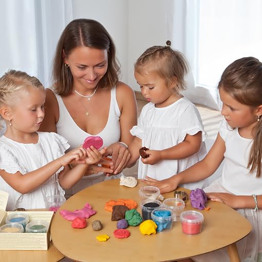 GRÜNSPECHT Bio-Soft-Knete, 4 Farben aus natürlichen Rohstoffen, Lebensmittelqualität, weich, mischba