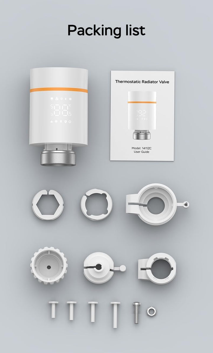 Yasorn WiFi-Heizkörperthermostat Smart-Heizungsventil, Heizungsthermostat mit APP-Fernbedienung, kom