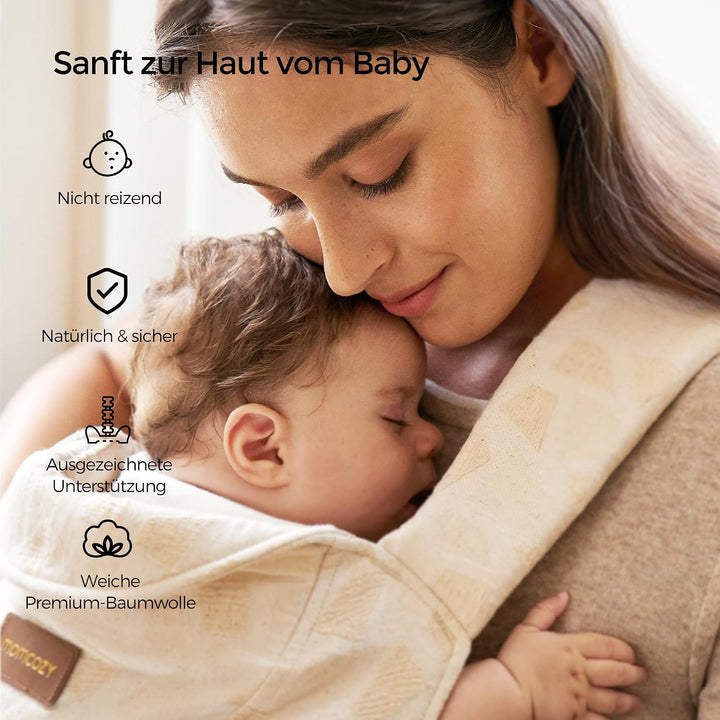 Momcozy Babytrage für Neugeborene ab Geburt 3–11 kg Aprikose, Aprikose