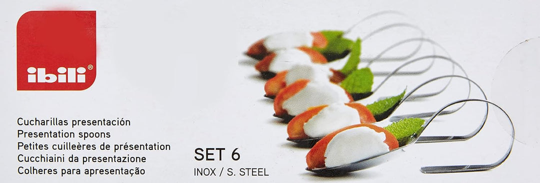 IBILI 731600 Vorspeisenlöffel-Set, Edelstahl, Silber, 15 x 6 x 5 cm, 6-Einheiten