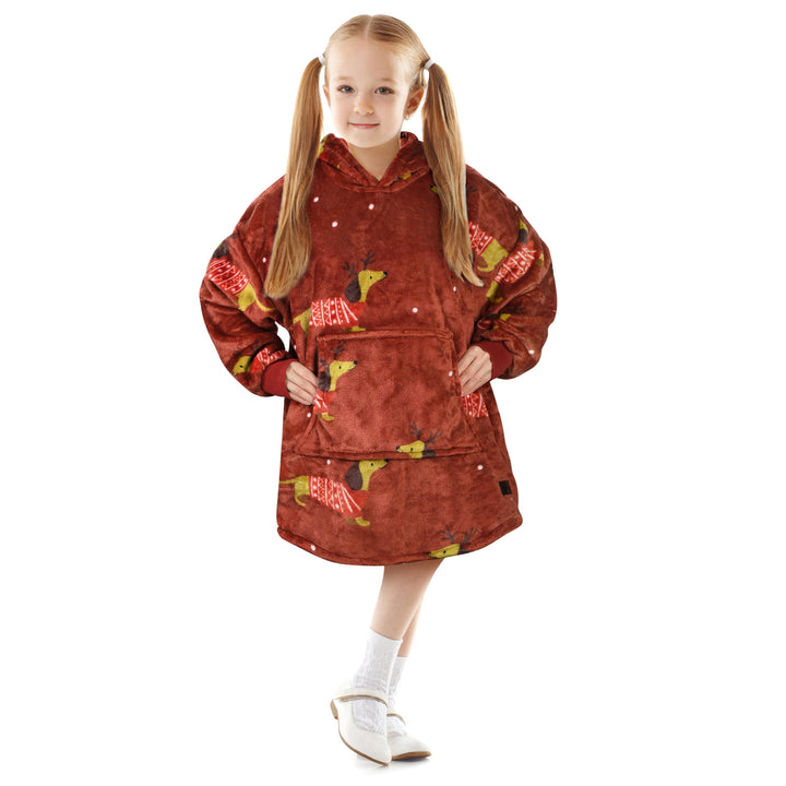Catalonia Classy Kinder Hoodie Decke, übergrosse Kuschel Hoodie Kinder, Mädchen Jungen Kuschel Fleec