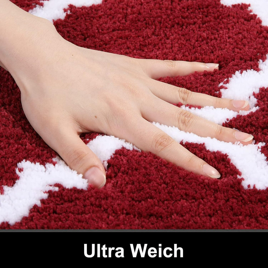 Homaxy rutschfest Badematte Badezimmerteppich Waschbar Hochflor Badteppich Flauschige Mikrofaser Bad