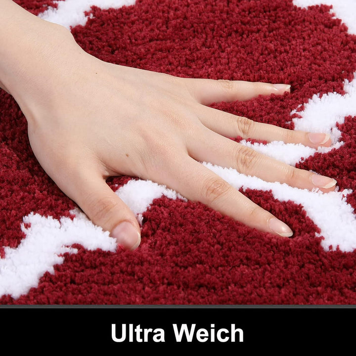 Homaxy rutschfest Badematte Badezimmerteppich Waschbar Hochflor Badteppich Flauschige Mikrofaser Bad