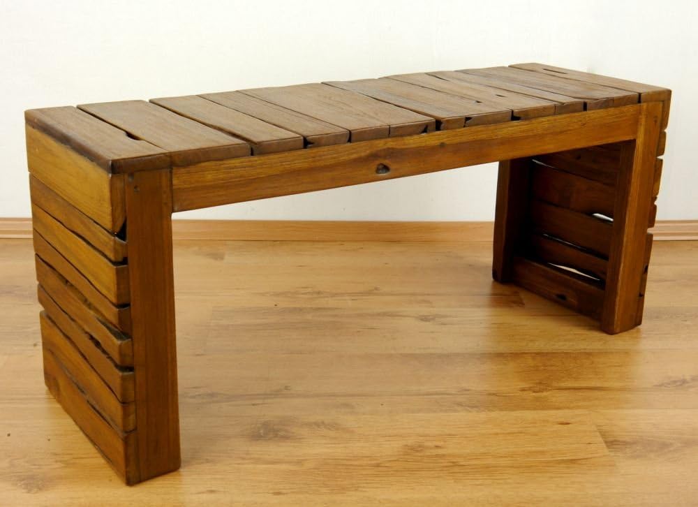 livasia Teak Eckbank, Sitzbank, Küchenbank, Holzmöbel (grosse Bank), grosse Bank