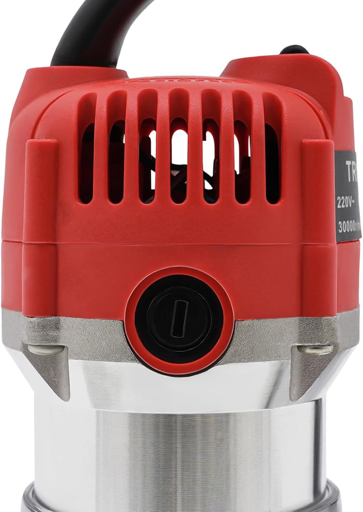 800W Oberfräse Trimmer Einhandfräse, 30000 U/min Holzfräse Oberfräse, Elektrik Kantenfräse 6.35 MM f