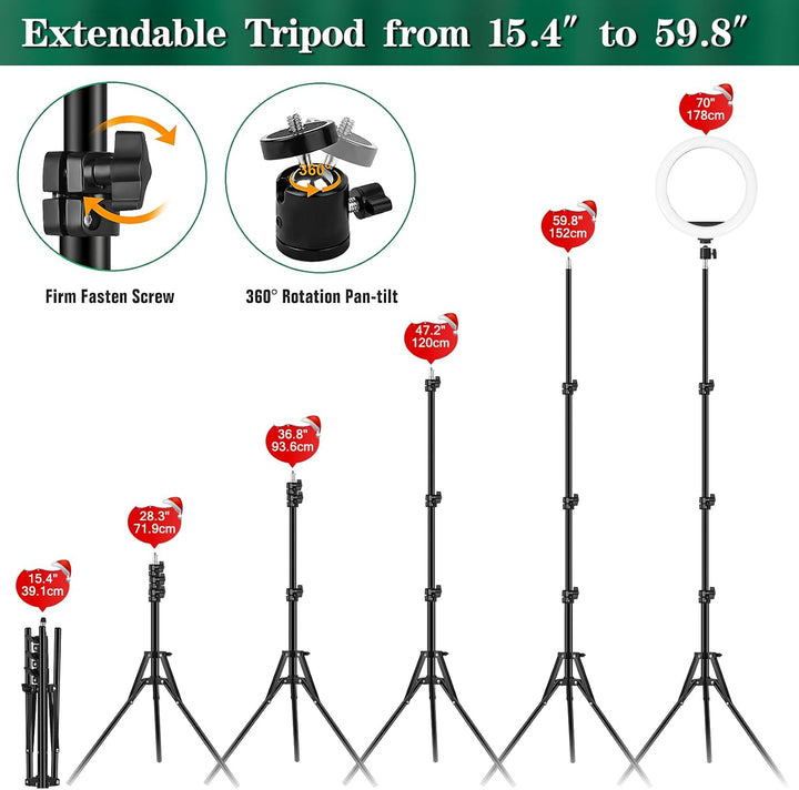 LED Ringlicht mit Stativ Handy - Selfie Licht Ringleuchte 10 Zoll Ring Light 40 RGB-modi Dimmbare Li
