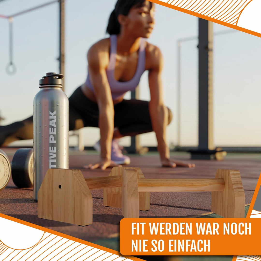 Liegestützgriffe aus Holz – Ergonomische Handstandgriffe, rutschfeste Push-Up Bars für Calisthenics,
