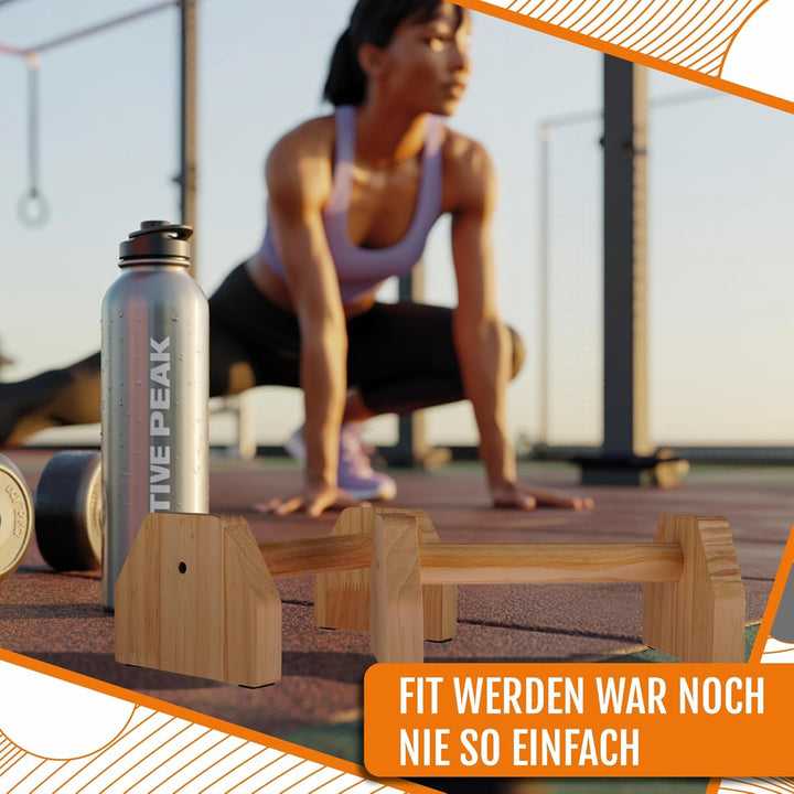 Liegestützgriffe aus Holz – Ergonomische Handstandgriffe, rutschfeste Push-Up Bars für Calisthenics,