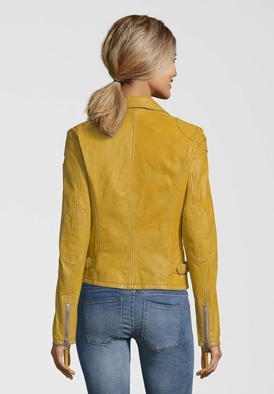 Gipsy Damen Lederjacke PGG LABAGV Reverskragen S Gelb, S Gelb