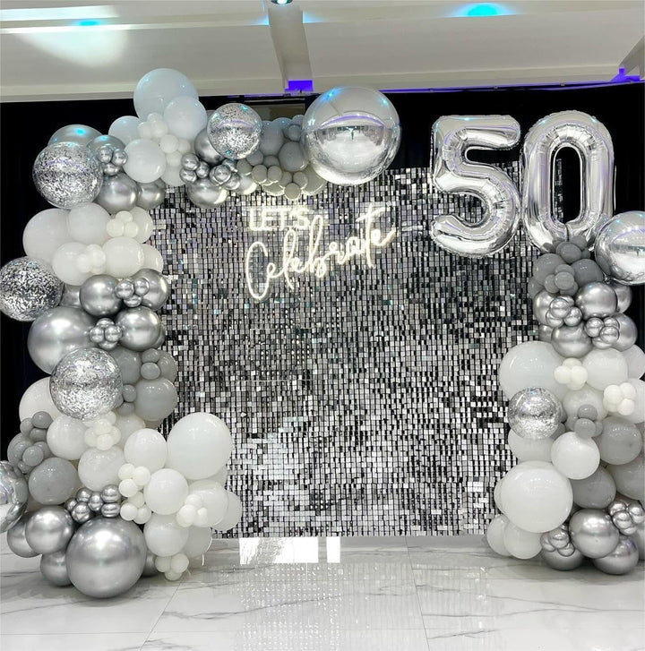 Kate Shimmer Wall Panels Silberne Pailletten Dekoration Träume Hochzeitsbogen Luxus Hintergrund Glit