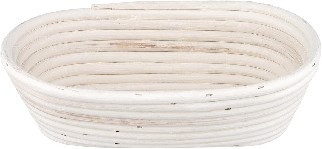 2 Stück Gärkörbchen Oval 25x15x8 cm, Rattan Brot Gärkorb mit Leineneinsatz, Brotgärkörbe Set Brotbac