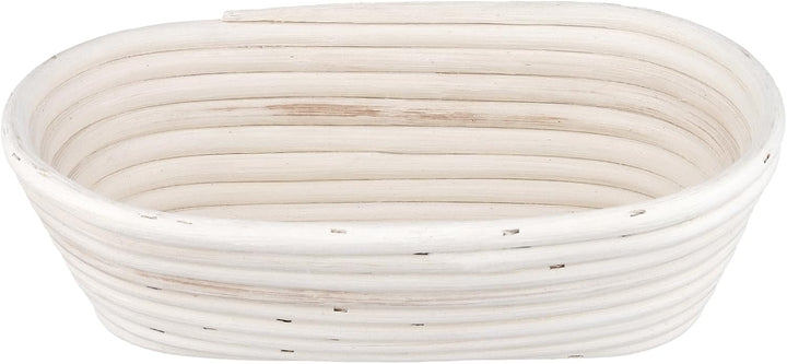 2 Stück Gärkörbchen Oval 25x15x8 cm, Rattan Brot Gärkorb mit Leineneinsatz, Brotgärkörbe Set Brotbac
