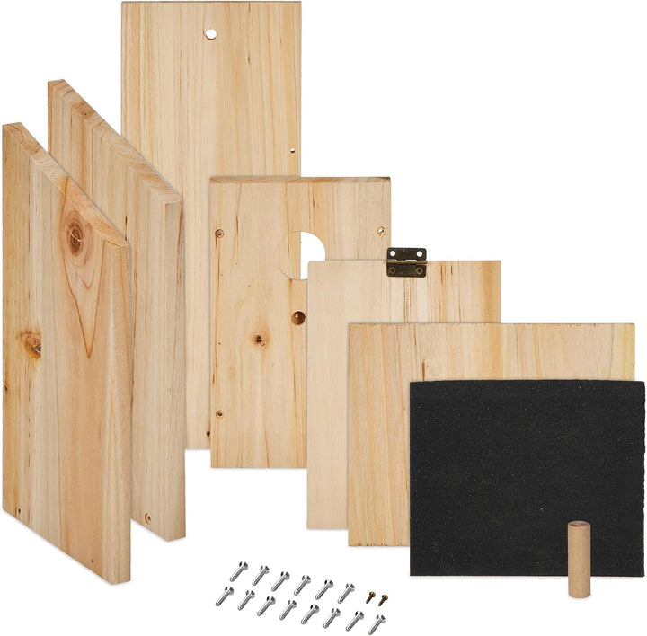 Relaxdays Nistkasten Bausatz Vögel, 2er Set, 32 mm Einflugloch, HBT 29,5x11,5x17 cm, Vogelhaus selbe