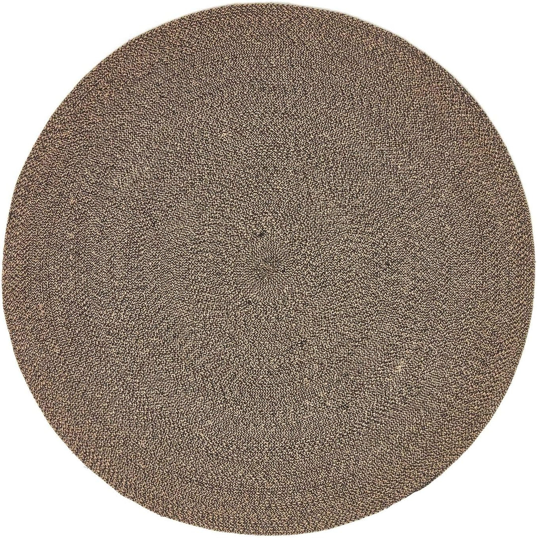 Homescapes runder Teppich, handgeflochtener Baumwollteppich 120 cm im Vintage-Stil, beige und schwar
