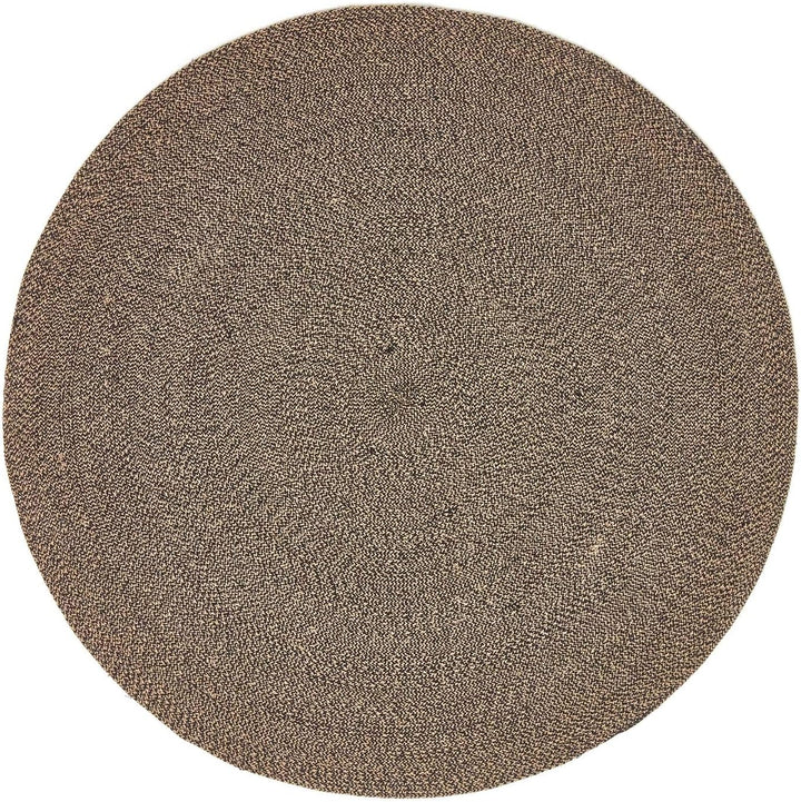 Homescapes runder Teppich, handgeflochtener Baumwollteppich 120 cm im Vintage-Stil, beige und schwar
