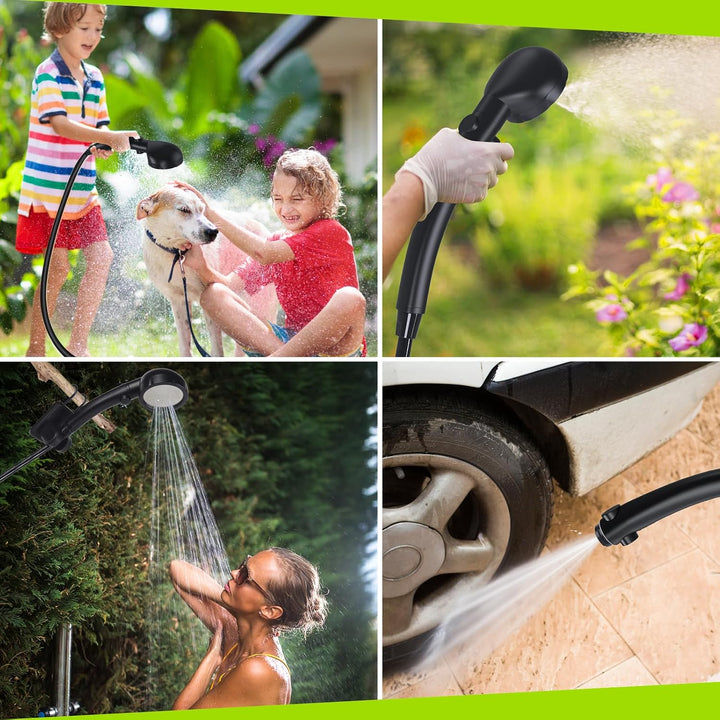 Spopal Campingdusche Tragbare, [6000mAh] Camping Dusche mit mit Pumpe und Temperaturanzeige, Camping